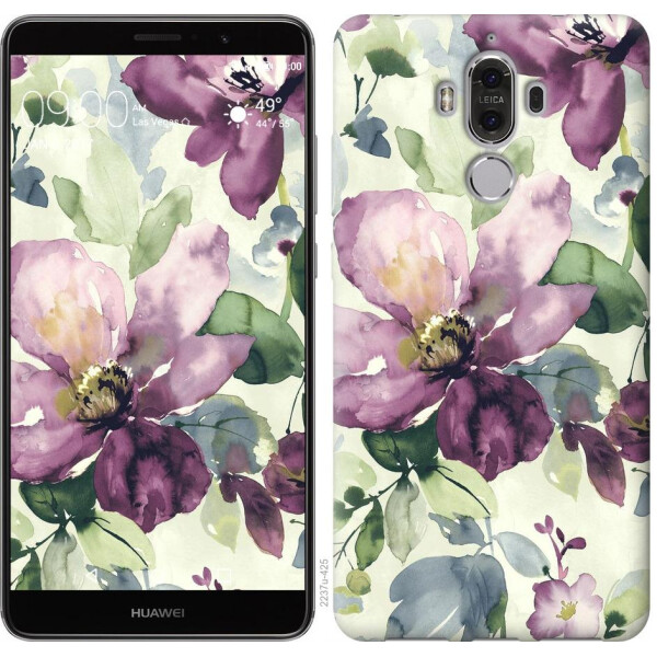 

Чехол на Huawei Mate 9 Цветы акварелью (04798)