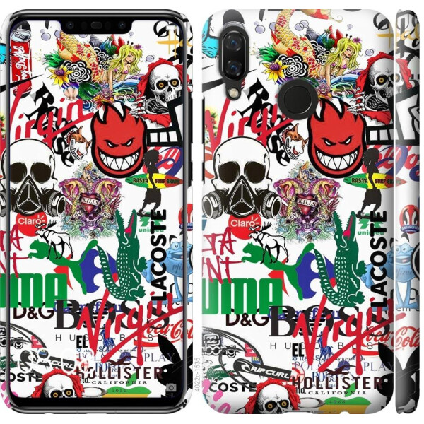 

Чехол на Huawei Nova 3 Many different logos (04798)