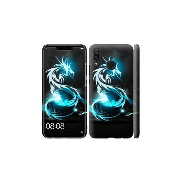 

Чехол на Huawei Nova 3 Бело-голубой огненный дракон (04798)