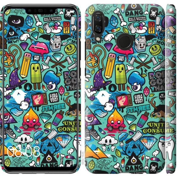

Чехол на Huawei Nova 3 Стикер бомбинг 1 (04798)