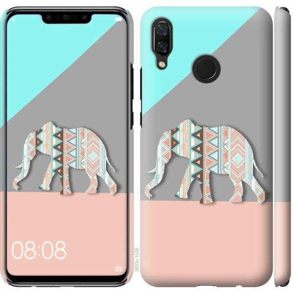 

Чехол на Huawei Nova 3 Узорчатый слон (04798)