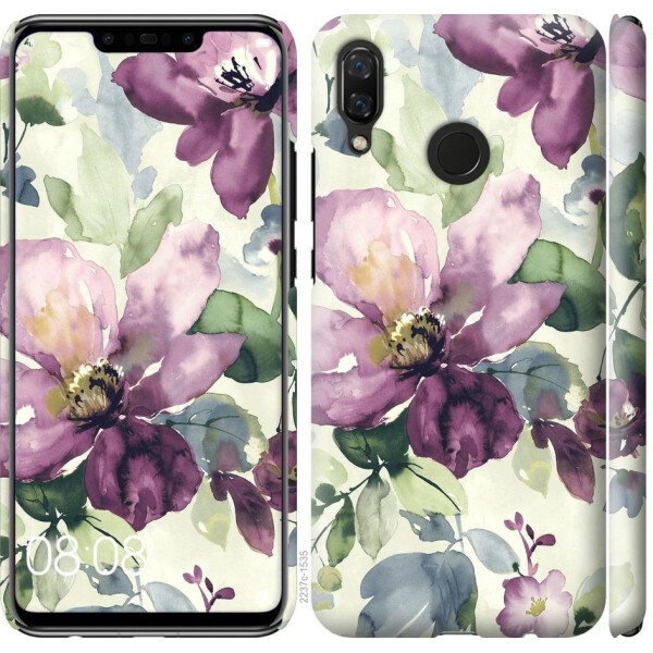 

Чехол на Huawei Nova 3 Цветы акварелью (04798)