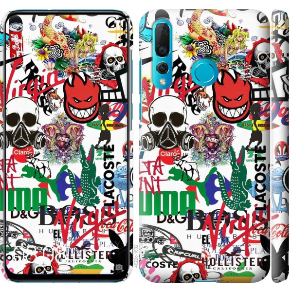 

Чехол на Huawei Nova 4 Many different logos (04798)