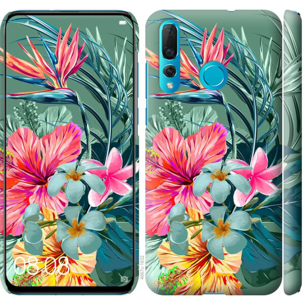 

Чехол на Huawei Nova 4 Тропические цветы v1 (04798)