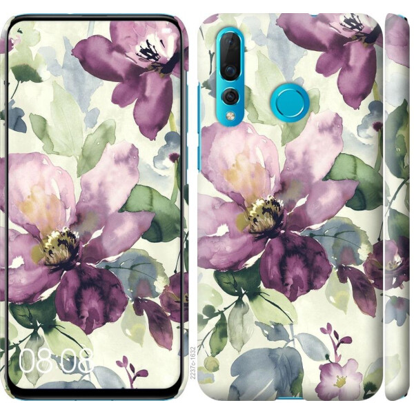 

Чехол на Huawei Nova 4 Цветы акварелью (04798)