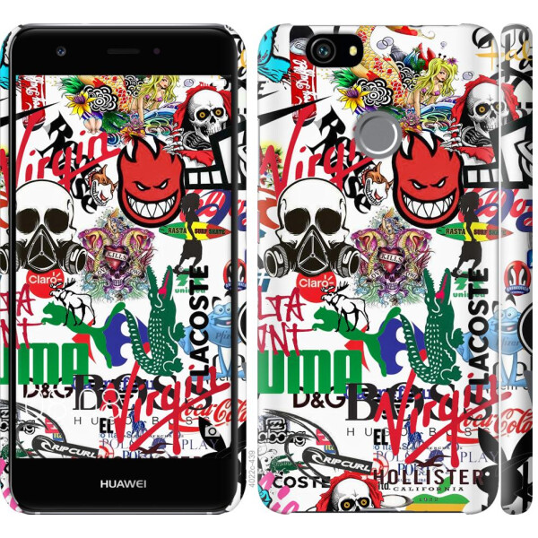 

Чехол на Huawei Nova Many different logos (04798)