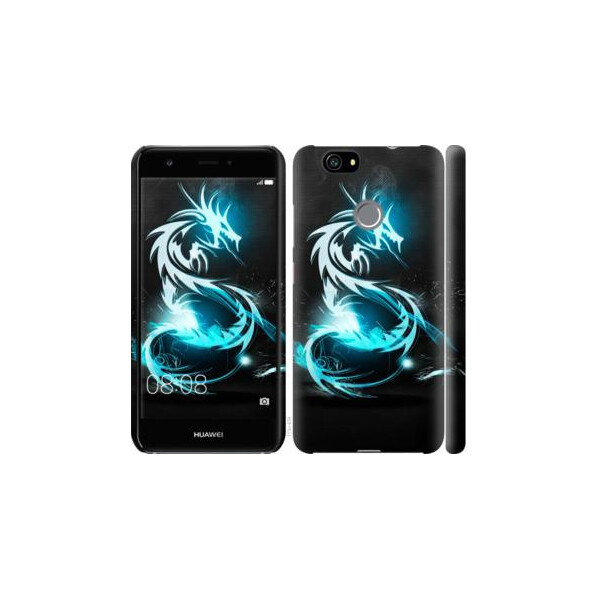 

Чехол на Huawei Nova Бело-голубой огненный дракон (04798)
