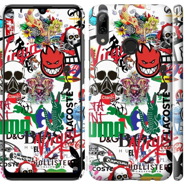 

Чехол на Huawei P Smart 2019 Many different logos (04798)