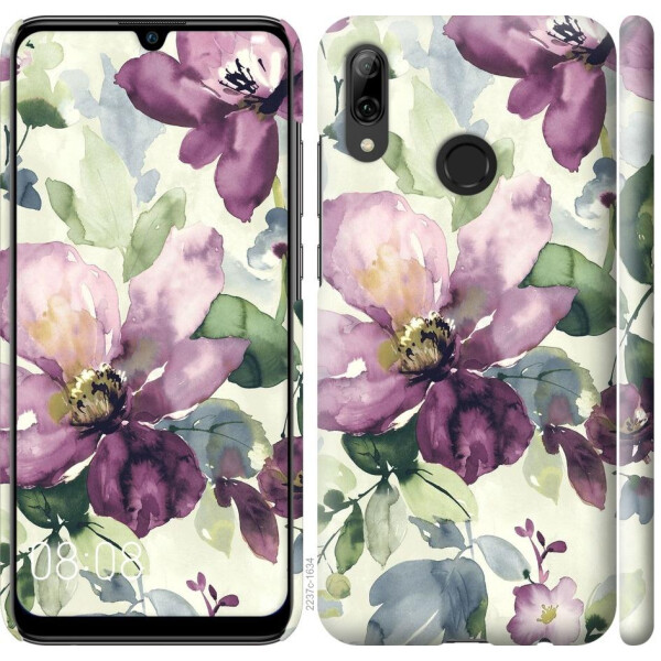 

Чехол на Huawei P Smart 2019 Цветы акварелью (04798)