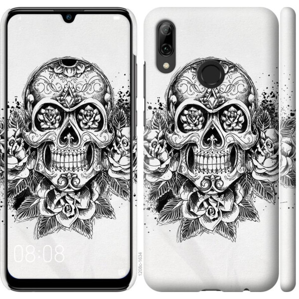 

Чехол на Huawei P Smart 2019 Череп и розы (04798)