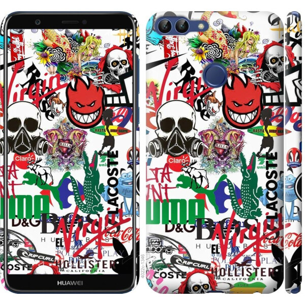 

Чехол на Huawei P Smart Many different logos (04798)