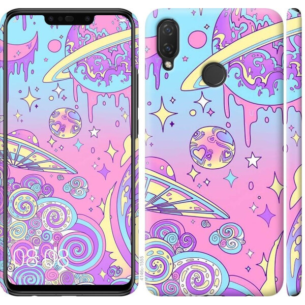 

Чехол на Huawei P Smart Plus Розовая галактика (04798)