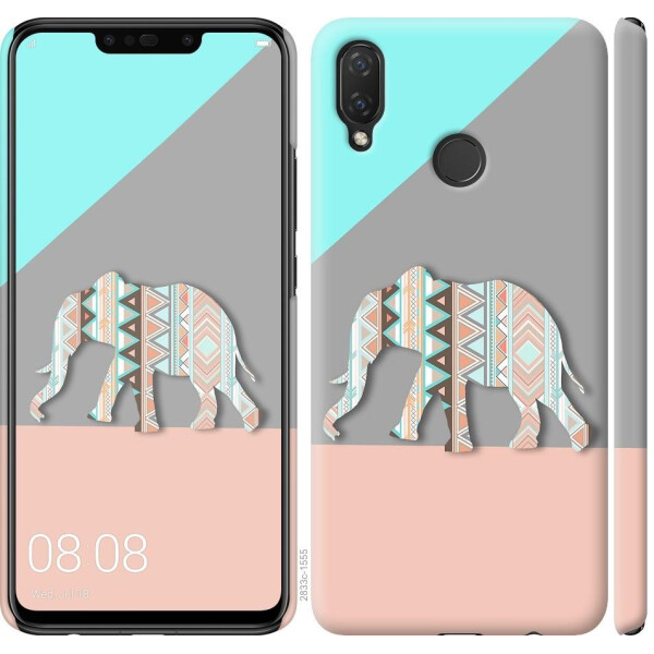 

Чехол на Huawei P Smart Plus Узорчатый слон (04798)