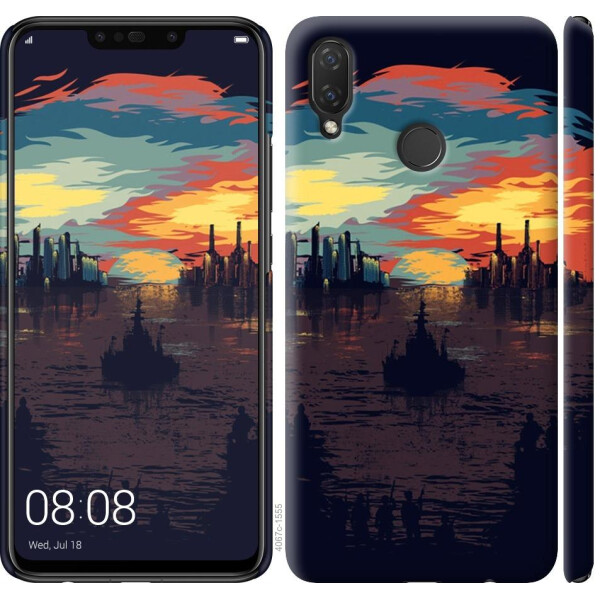 

Чехол на Huawei P Smart Plus Череп-абстракция (04798)