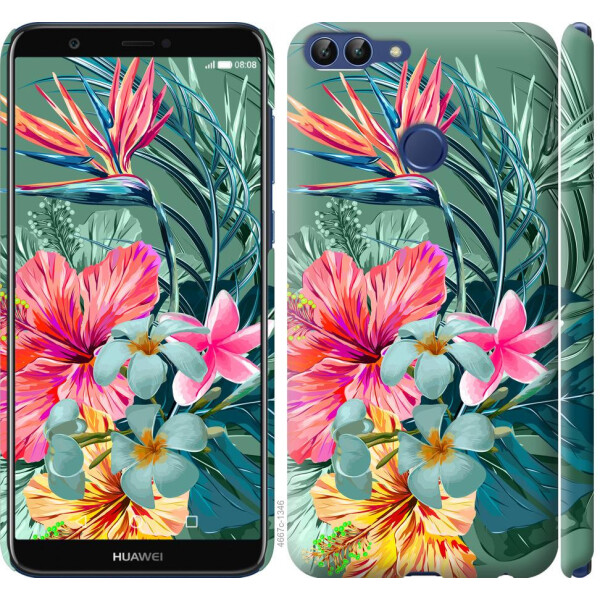 

Чехол на Huawei P Smart Тропические цветы v1 (04798)
