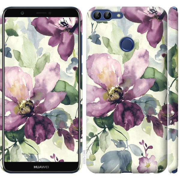 

Чехол на Huawei P Smart Цветы акварелью (04798)