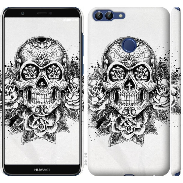 

Чехол на Huawei P Smart Череп и розы (04798)