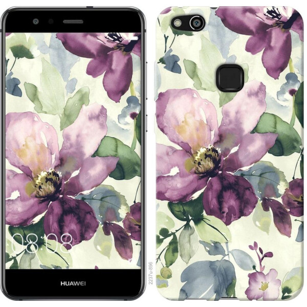 

Чехол на Huawei P10 Lite Цветы акварелью (04798)