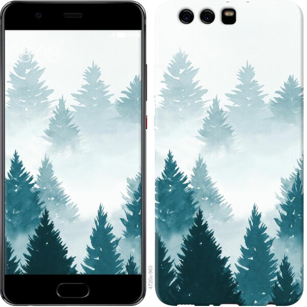

Чехол на Huawei P10 Plus Акварельные Елки (04798)