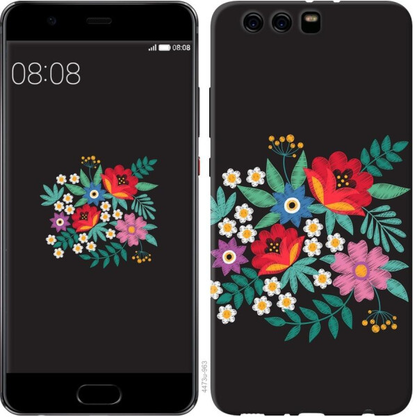 

Чехол на Huawei P10 Plus Вышитые цветы (04798)