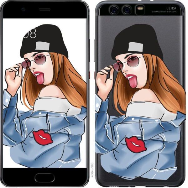

Чехол на Huawei P10 Plus Девушка v3 (04798)
