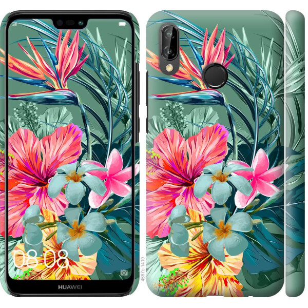 

Чехол на Huawei P20 Lite Тропические цветы v1 (04798)