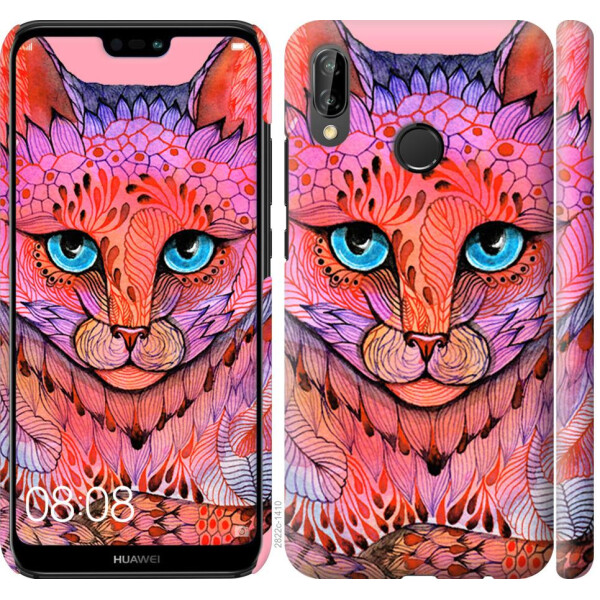 

Чехол на Huawei P20 Lite Узорчатая кошка (04798)