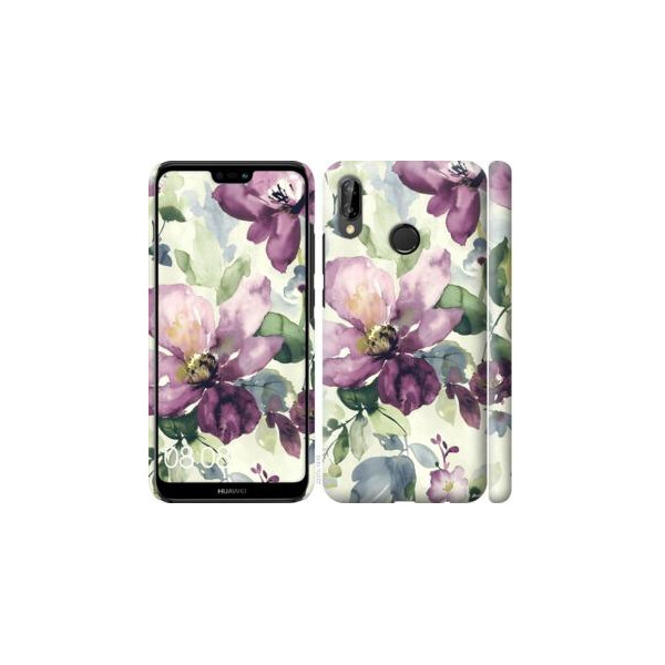 

Чехол на Huawei P20 Lite Цветы акварелью (04798)