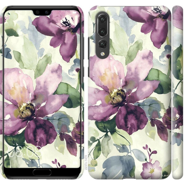 

Чехол на Huawei P20 Pro Цветы акварелью (04798)