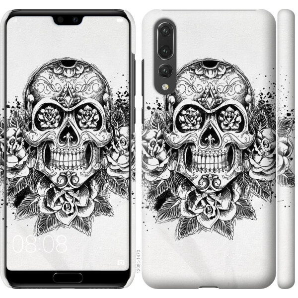 

Чехол на Huawei P20 Pro Череп и розы (04798)