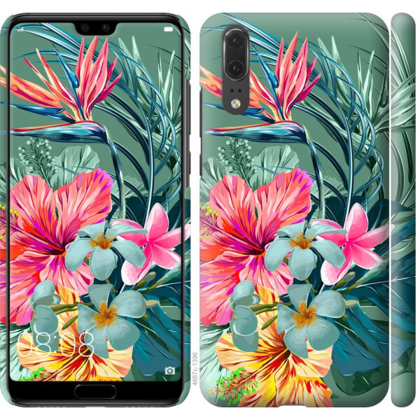 

Чехол на Huawei P20 Тропические цветы v1 (04798)
