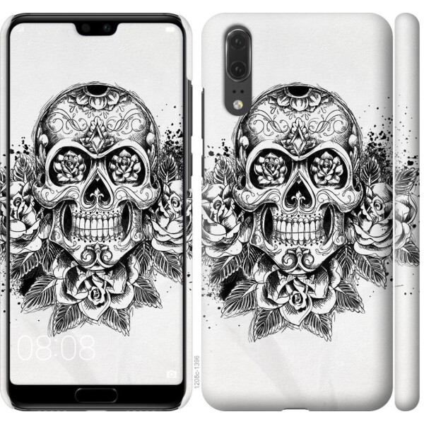 

Чехол на Huawei P20 Череп и розы (04798)