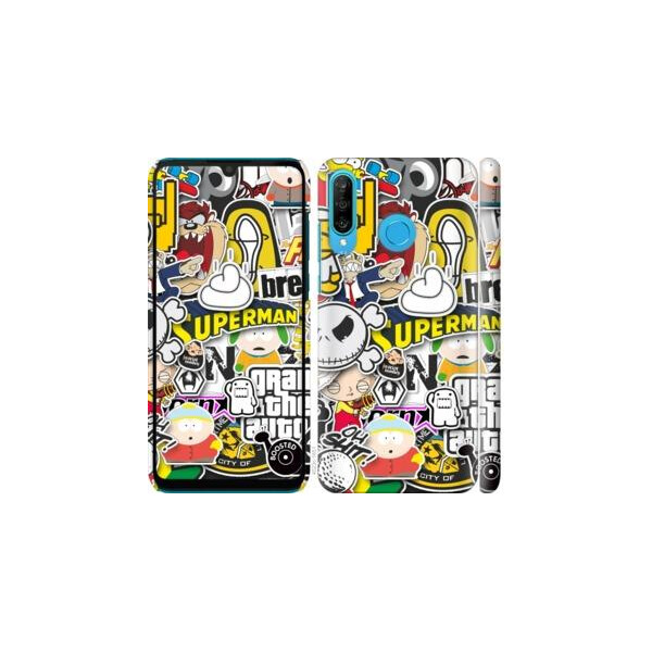 

Чехол на Huawei P30 Lite Popular logos (04798)