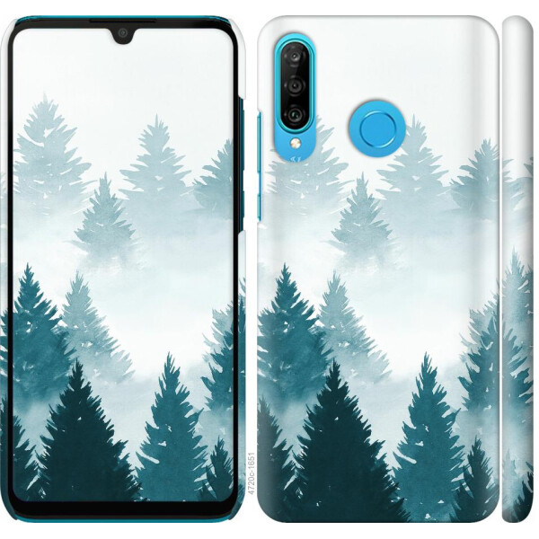 

Чехол на Huawei P30 Lite Акварельные Елки (04798)