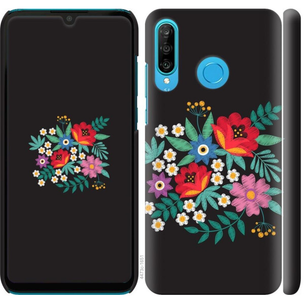 

Чехол на Huawei P30 Lite Вышитые цветы (04798)