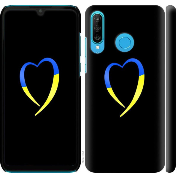 

Чехол на Huawei P30 Lite Жёлто-голубое сердце (04798)