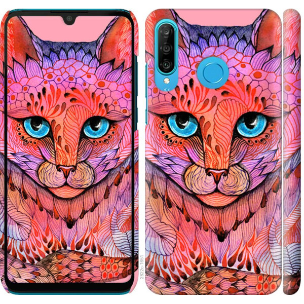 

Чехол на Huawei P30 Lite Узорчатая кошка (04798)