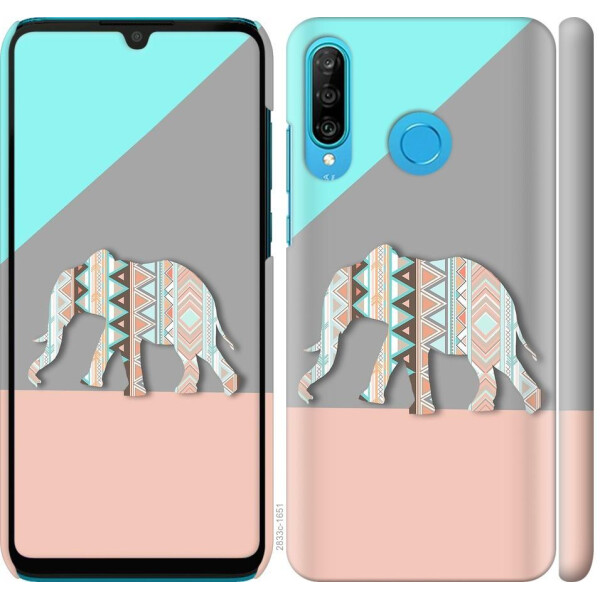 

Чехол на Huawei P30 Lite Узорчатый слон (04798)