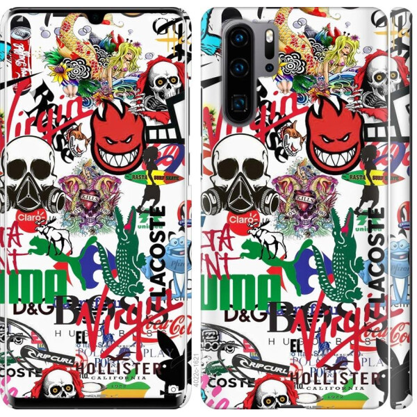 

Чехол на Huawei P30 Pro Many different logos (04798)