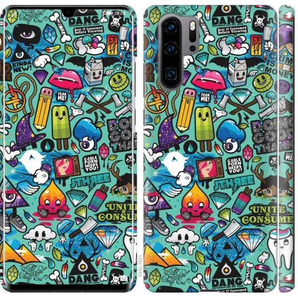 

Чехол на Huawei P30 Pro Стикер бомбинг 1 (04798)