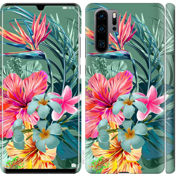 

Чехол на Huawei P30 Pro Тропические цветы v1 (04798)