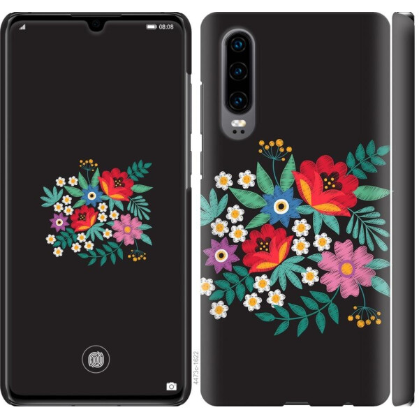 

Чехол на Huawei P30 Вышитые цветы (04798)