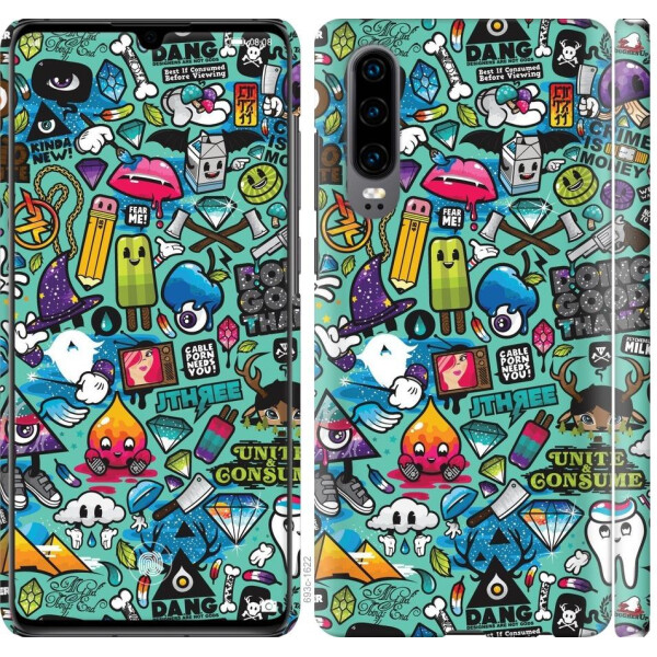 

Чехол на Huawei P30 Стикер бомбинг 1 (04798)