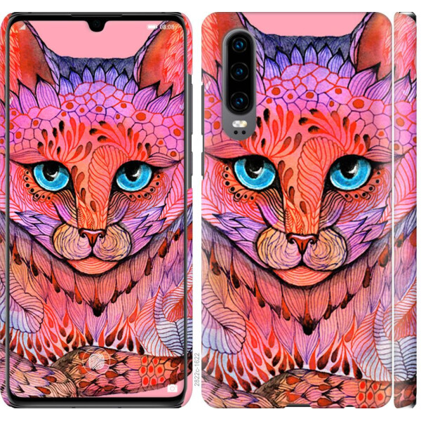 

Чехол на Huawei P30 Узорчатая кошка (04798)