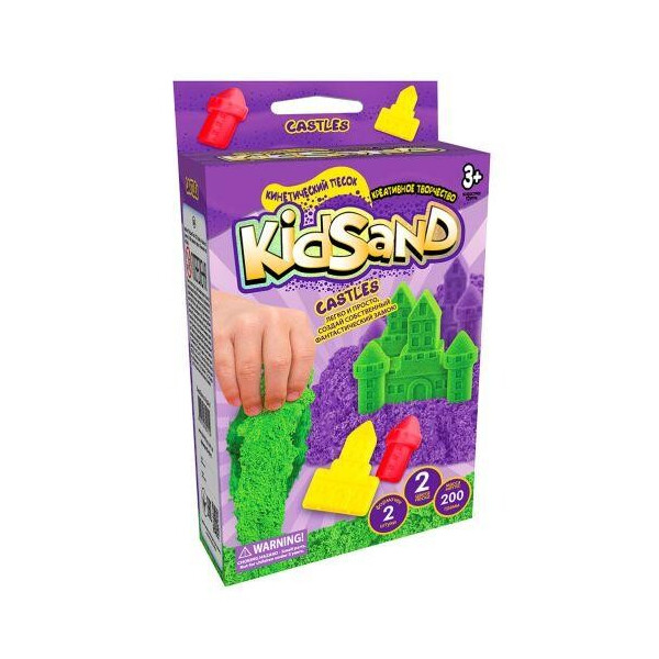 

Кинетический песок "KidSand: Замок" с формочками, 200 г (рус) KS-05-01
