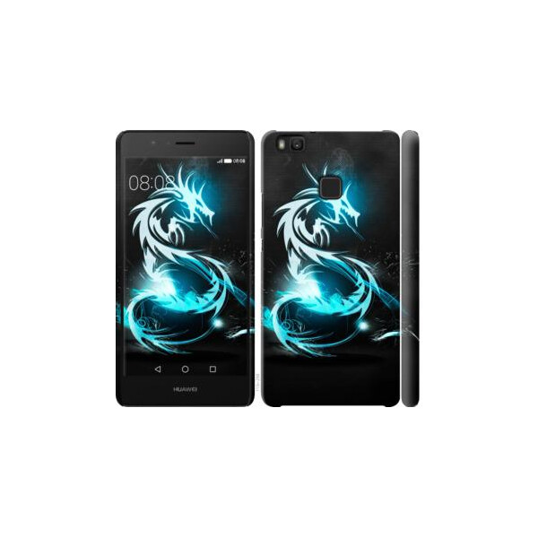 

Чехол на Huawei P9 Lite Бело-голубой огненный дракон (04798)