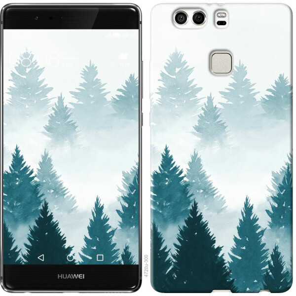 

Чехол на Huawei P9 Plus Акварельные Елки (04798)
