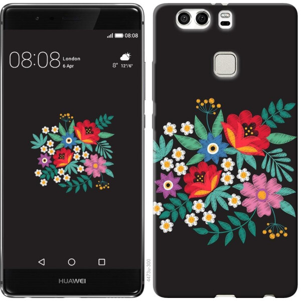 

Чехол на Huawei P9 Plus Вышитые цветы (04798)