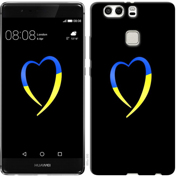 

Чехол на Huawei P9 Plus Жёлто-голубое сердце (04798)