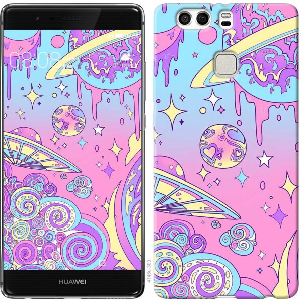 

Чехол на Huawei P9 Plus Розовая галактика (04798)